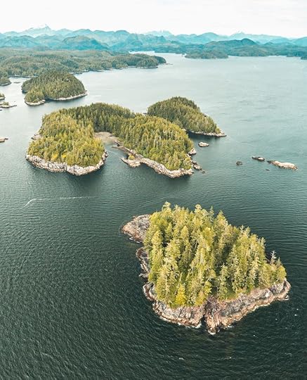 Aerial view of Nimmo Bay in BC, Canada