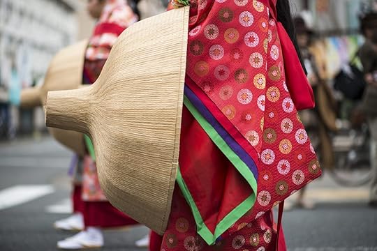 Red dress and hat in Japan