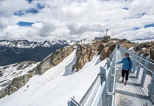 Woman on new Whistler suspension bridge