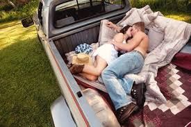 kissing in the truck bed