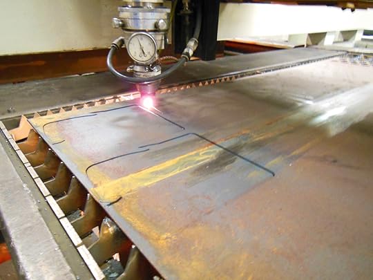 Cutting the metal for the DeWit Tool.