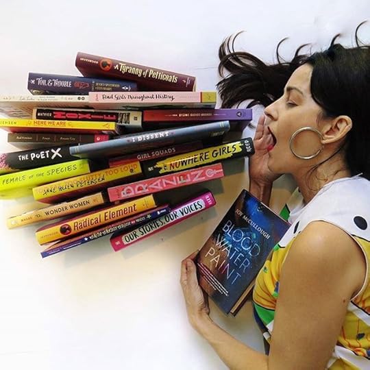 I LOVE this powerful #BelieveSurvivors #bookart post by @yawednesdays that I found via @jessicaspotswood. Speaking truth is powerful, and books help create positive change with those truths even more. They can increase empathy and compassion, help us know we are not alone. And they can also help us escape our own pain.<br /><br />Via @yawednesdays:<br />・・・<br />“When a woman risks<br />her place, her very life to speak<br />a truth the world despises?<br />Believe her. Always.” — @jmcwrites Blood, Water, Paint<br /><br />This week has been a difficult mental health week for me. Victims have been put on trial while the accused have been self-righteous and arrogant, insulated by their privilege. I have sought the comfort of the written word and every single book in this shot has spoken to me in a different way. I hope these recs will help someone else find their voice.<br /><br />This has been a very abstract attempt at #StackingUpSaturday, but we all know I have trouble playing by the rules.<br /> someone else find their voice.<br /><br />#bloodwaterpaint #joymccullough #believewomen #feminist #matriarchy #yalovin #booknerd #booknerdigans #bookish #bookstagram #booktography #bookphotography #bibliophile #bookworm #booklover #igreads #bookblogger #instaread #bookaholic #bookaddict #mybookfeatures #yawednesdays #tampabookclub