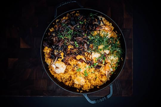 prawn and chorizo pulao for SF Chronicle | Nik Sharma