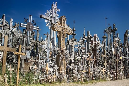 Religious artifacts at the Hill of Crosses in Lithuania