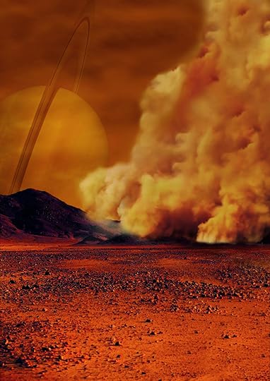 Artist's impression, dust storm on Titan (PGP/Labex UnivEarthS/University Paris Diderot – C. Epitalon & S. Rodriguez)