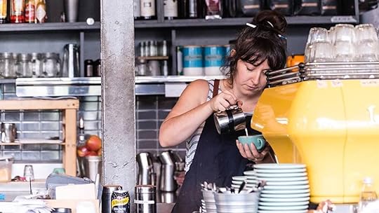 Barista pouring coffee at the St Ali coffee shop in Melbourne