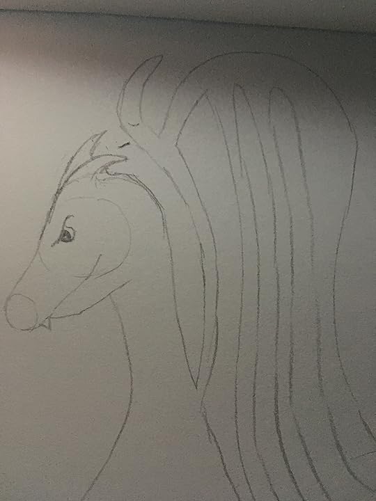 Dragon with strange wings in pencil