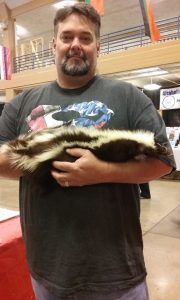 Christopher with a stray cat. Really.