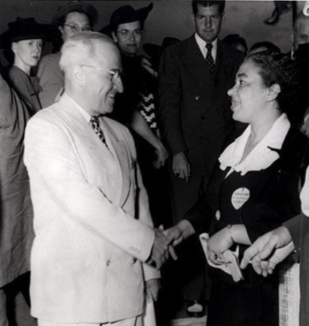 Alice Dunnigan with Harry S. Truman