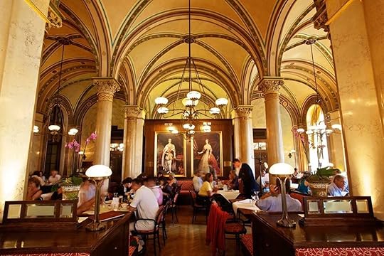 Grand domed interior of the Cafe Central Wien in Vienna