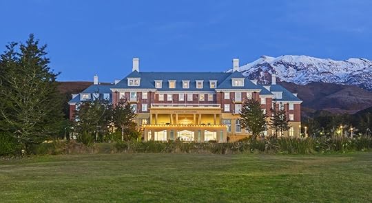 Chateau Tongariro with mountains in the background
