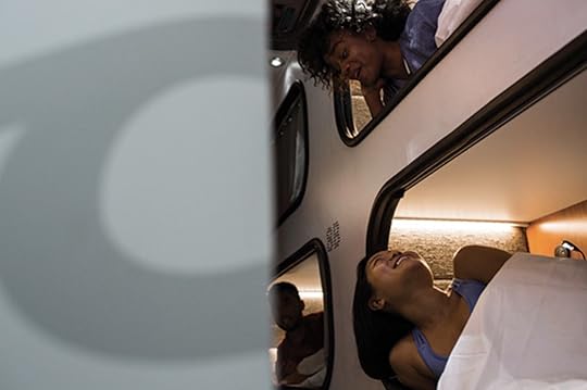 Inside the Cloud Cabin bus from SF to LA