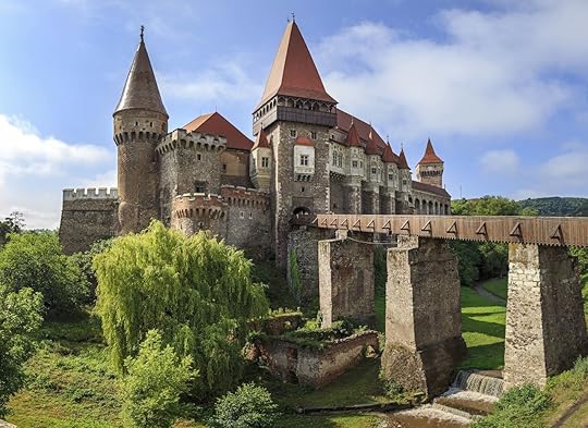 Beautiful panorama of the Corvin Castle in Transylvania, Romania