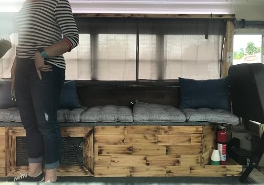 Built-in seating in the bus