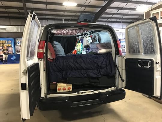 Plain white work van on the outside, cushy crash pad on the inside.