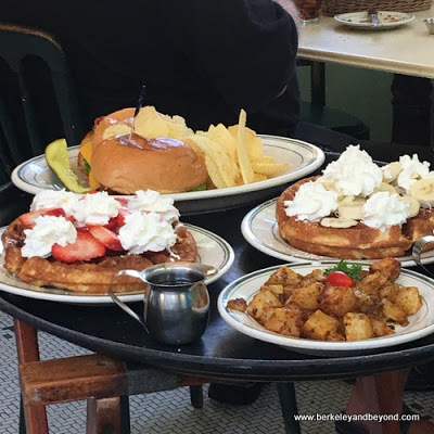 lunch entrees at Guenther House Restaurant in King William Historic District of San Antonio, Texas