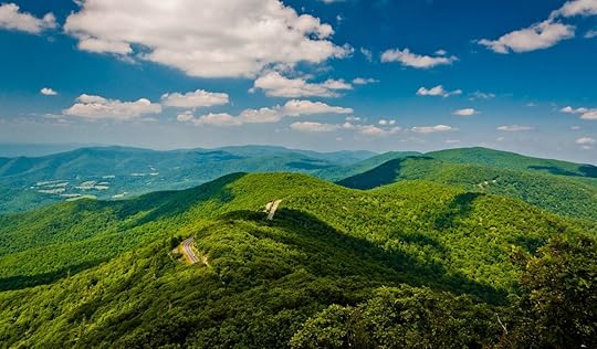 View of the Blue Ridge Mountains along the Appalachian Trail in Shenandoah National Park, Virginia