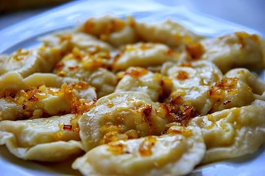 Plate of pierogi from the Koperek Bistro in Lodz, Poland