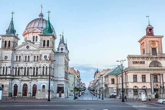 Elegant buildings on Piotrkowska Street Lodz, Poland
