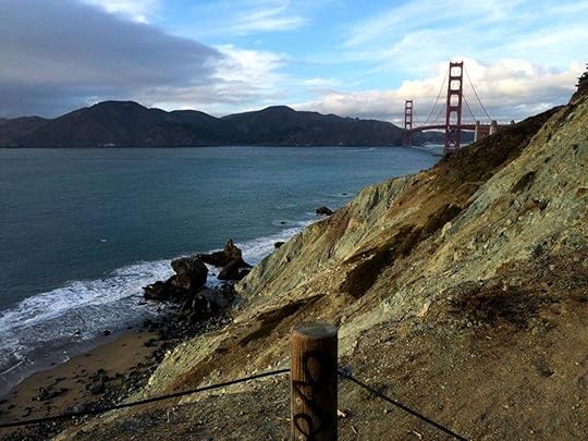 View of the Golden Gate Bridge from the Rob Hill Campground in SF