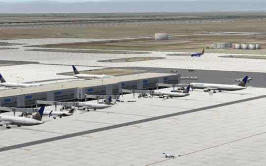  I have to give X Plane a hand. There are many third-party plug-ins to add AI traffic and airport operations, but vanilla X Plane does a good job of moving AI aircraft and ground services around the airport. Here a Cessna taxis while a Southwest 737 arrives. 