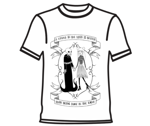 little grim white t shirt