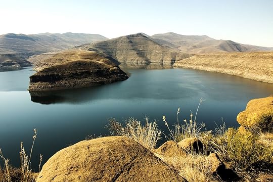 View of lakes and mountains in Drakensberg, Lesotho