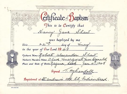 My certificate of baptism