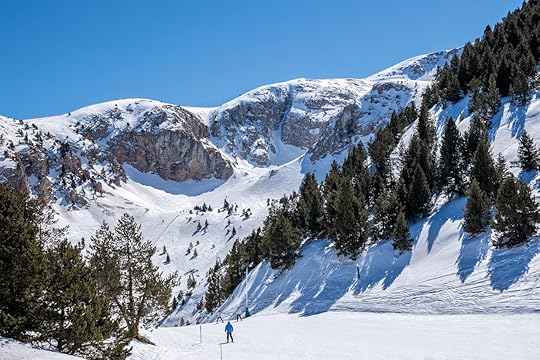 Snowy mountains in Spain at the Masella ski resort