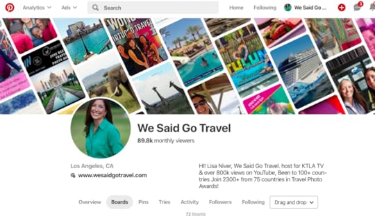 We Said Go Travel has 89000 monthly views on Pinterest