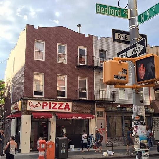 Outside Joe's Pizza in NYC
