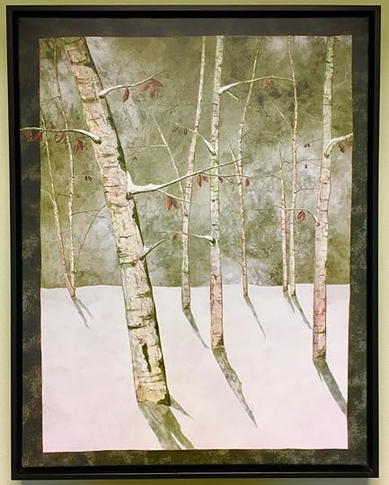 Moon Lit Birches Original Giclée Canvas Print Reproduction of Artwork by Nancy Zieman available at shopnzp.com