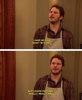 Andy Parks and Rec quote: I have no idea what I'm doing, but I know I'm doing it really, really well.