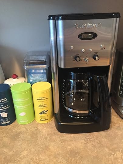 My coffee machine died yesterday. It was speedily replaced, so let’s think about the wonders of coffee and lovely rainbow colored tea tins from David’s! :)