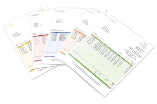 Coaching factuur en urenstaat in 10 kleuren en 2 stijlen