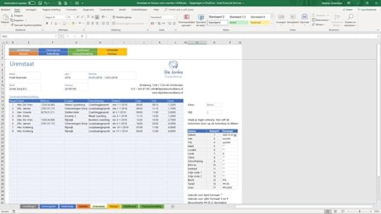 Coaching factuur en urenstaat dashboard schermvoorbeeld