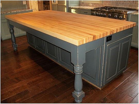 White Finished butcher Block island with Three Door and Kitchen island Tables with Storage