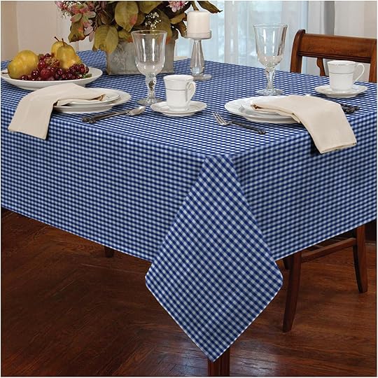 Kitchen Table Protector Tablecloth Traditional Gingham Check Round Square Oblong