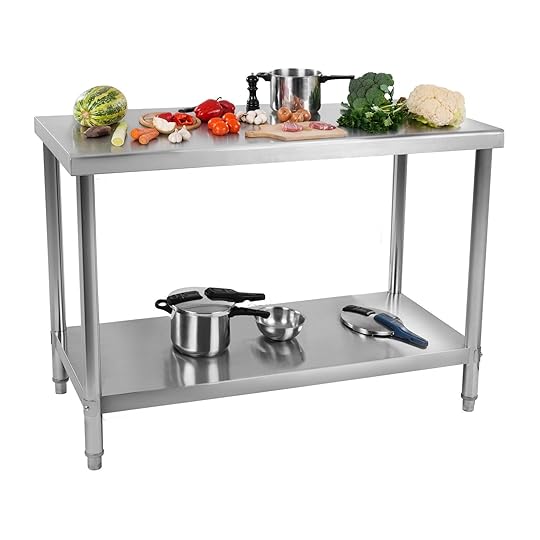 Kitchen Work Table with Shelves Commercial Stainless Steel Catering Work Table Kitchen