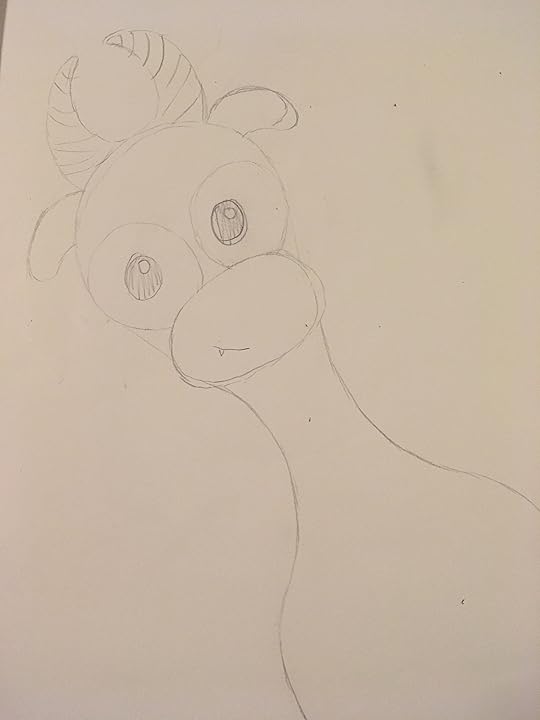 Dragon pencil sketch big eyes 