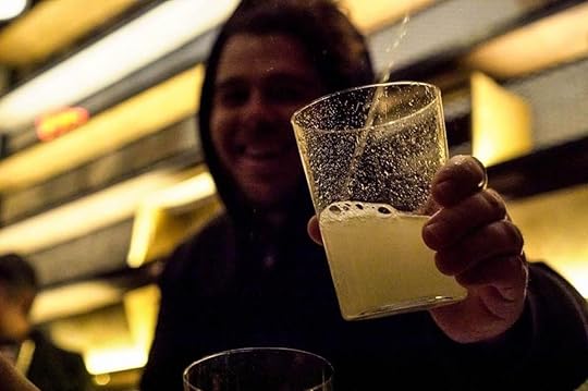 Basque cider pouring at the Brooklyn Cider House