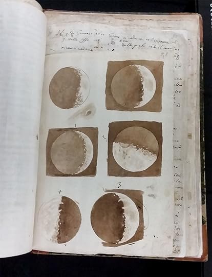 Galileo watercolors of the moon moon space travel outer space innovation design art science Copenhagen museum futures