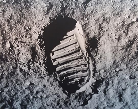 Buzz Aldrin Boot Print on the Moon moon space travel outer space innovation design art science Copenhagen museum futures