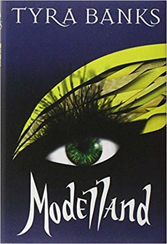 The cover of Modelland by Tyra Banks features a single, illustrated eye with lots of yellow feathers sprouting above it like eyeshadow.