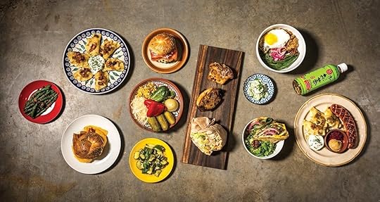 Food spread from the DeKalb Market Hall in Brooklyn, NYC