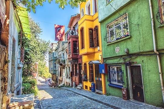 Colorful houses at Fener district at Balat area in Istanbul