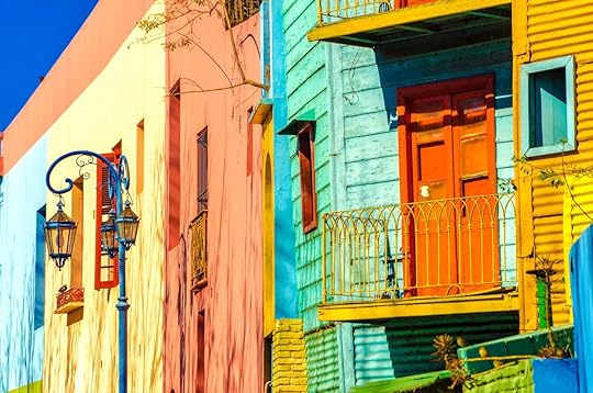 Bright colored houses of Caminito in La Boca neighborhood of Buenos Aires