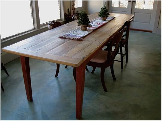Furniture Dining Room with White Stained Wooden Long Thin Long Kitchen Tables