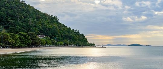 Coastline and beach near Kep village in Cambodia at sunrise