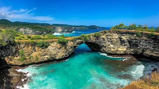 Panoramic view of broken beach in Nusa Penida, Bali, Indonesia